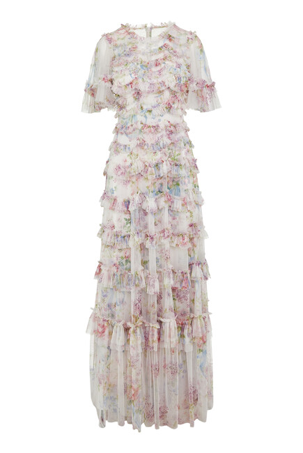 Floral Wonder Ruffled Woven Gown